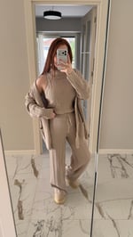 Karla Üçlü Triko Takım Vizon