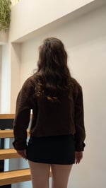 Kaşe Buklet Fermuarlı Ceket Kahverengi
