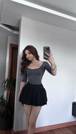 Kayık Yaka Yarım Kol Gri Bluz 