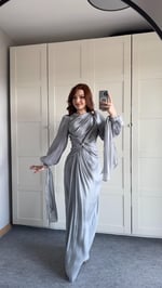 Kelebek Abiye/Elbise Gri