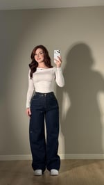 Kemer Yoğun Taşlı Wide-Leg Pantolon Lacivert