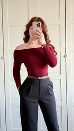 Kilit Lastik Bordo Deri Kemer