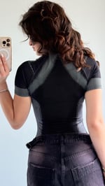 Kısa Kol Baskı Bodysuit Mısbhv