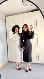 Lady Buklet Ceket Kalem Etek Takım Siyah