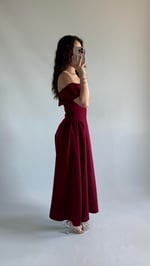 Latte Madonna Yaka Bordo Elbise