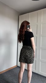 Leopar Denim Etek