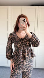 Leopar gömlek pantolon Takım 