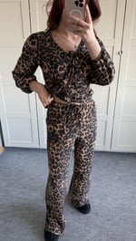 Leopar gömlek pantolon Takım 