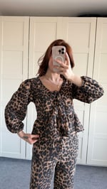 Leopar gömlek pantolon Takım 