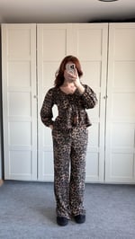 Leopar gömlek pantolon Takım 