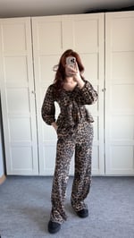 Leopar gömlek pantolon Takım 