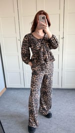 Leopar gömlek pantolon Takım 