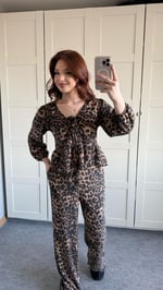 Leopar gömlek pantolon Takım 