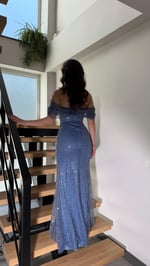 Leyna Madonna Boncuklu Abiye İndigo