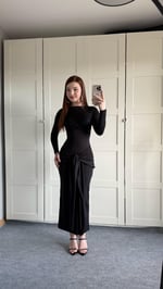 Lilianna Bağlamalı Elbise Siyah