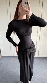 Lilianna Bağlamalı Elbise Siyah