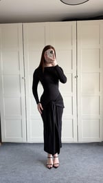 Lilianna Bağlamalı Elbise Siyah