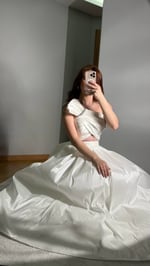 Lilyum Kabarık Abiye Beyaz