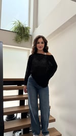 Lorena Delikli Triko Siyah