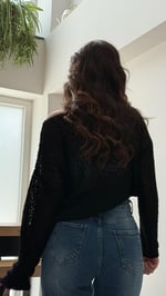 Lorena Delikli Triko Siyah