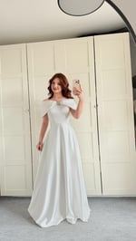 Lovely Fiyonk Abiye Beyaz