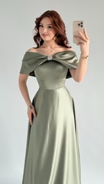 Lovely Fiyonk Abiye Haki Yeşili