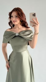 Lovely Fiyonk Abiye Haki Yeşili