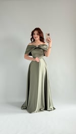 Lovely Fiyonk Abiye Haki Yeşili