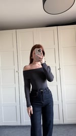 Madonna Yaka Çıtçıtlı Bodysuit Füme