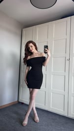 Madonna Yaka Mini Siyah Elbise 