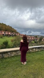Madonna Yaka Peluş Elbise Bordo