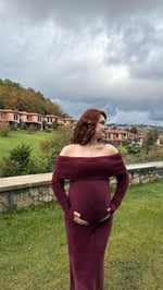 Madonna Yaka Peluş Elbise Bordo