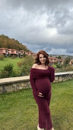 Madonna Yaka Peluş Elbise Bordo