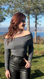 Madonna Yaka Simli Kazak Gri
