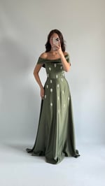 Mahfiruze Kayık Yaka Abiye Haki 