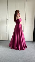 Mahfiruze Kayık Yaka Abiye Mürdüm 