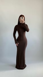 Maji Balıkçı Maxi Elbise Acı Kahverengi 