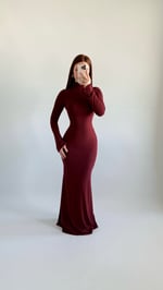 Maji Balıkçı Maxi Elbise Bordo