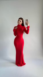 Maji Balıkçı Maxi Elbise Kırmızı
