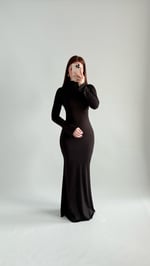 Maji Balıkçı Maxi Elbise Siyah