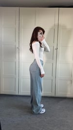 Mango Buz Mavisi Yüksek Bel Pantolon