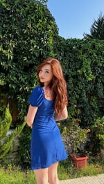 Maria Mini Elbise Saks Mavisi