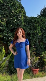 Maria Mini Elbise Saks Mavisi