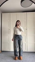 Marka Balon Baggy Pantolon Eskitme Kot 
