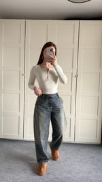 Marka Balon Baggy Pantolon Eskitme Kot 