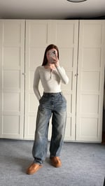 Marka Balon Baggy Pantolon Eskitme Kot 