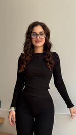 Marka Düğmeli Fitilli Bluz Siyah