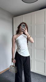 Marka Gümüş Toka Bluz Beyaz