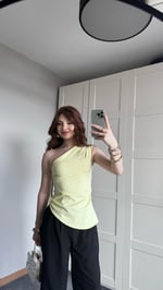 Marka Gümüş Toka Bluz Limon Sarısı