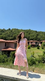 Massha Çiçekli Elbise Pembe